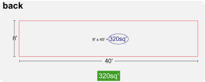How To calculate your homes exterior square footage - example picture - back